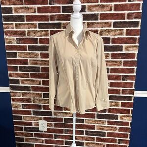 Dress Barn Tan Button-Down Shirt
